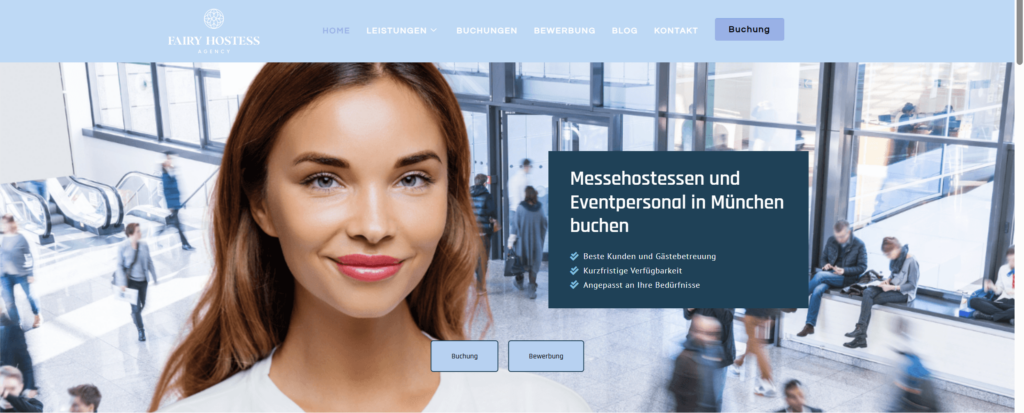 Webdesign für eine Hostess- und Eventagentur