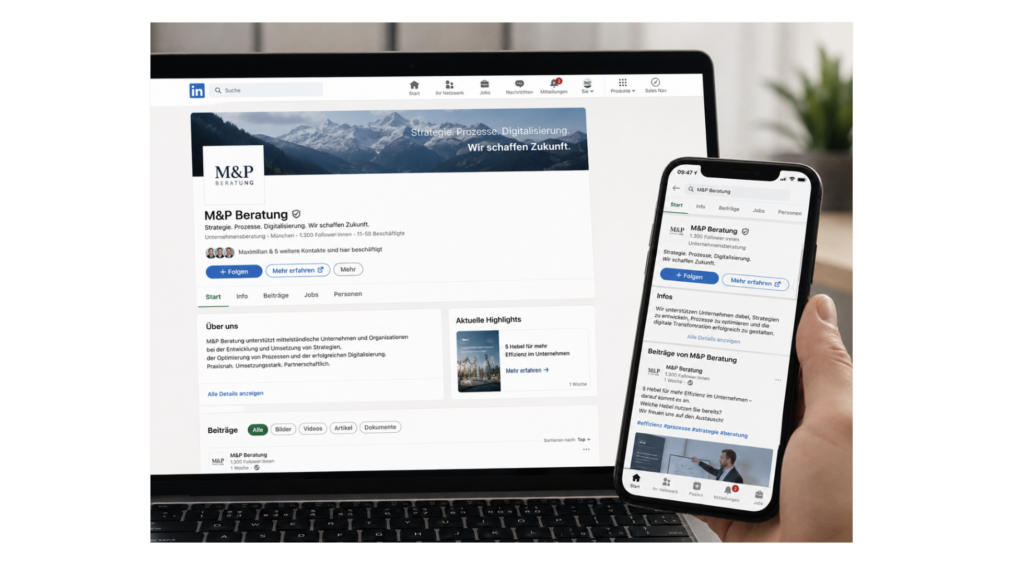 LinkedIn-Aufbau für ein Beratungsunternehmen