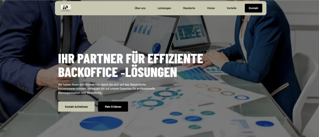 Webdesign für Backoffice Management